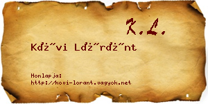 Kövi Lóránt névjegykártya