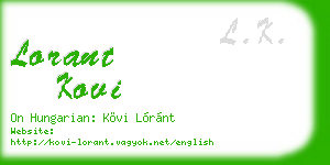 lorant kovi business card