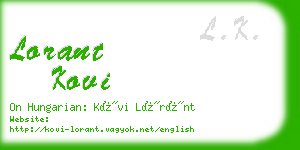 lorant kovi business card